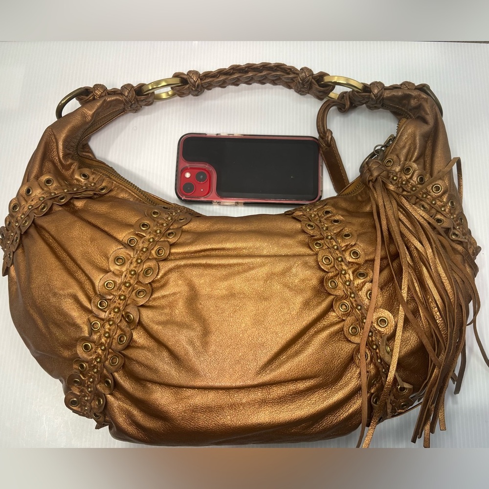 Vintage Isabella Fiore Genuine Soft Glove Leather Embellished Hand/Shoulder Bag - Picture 2 of 16